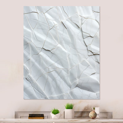 Terre, fossiles minimalistes blancs - art mural abstrait en métal