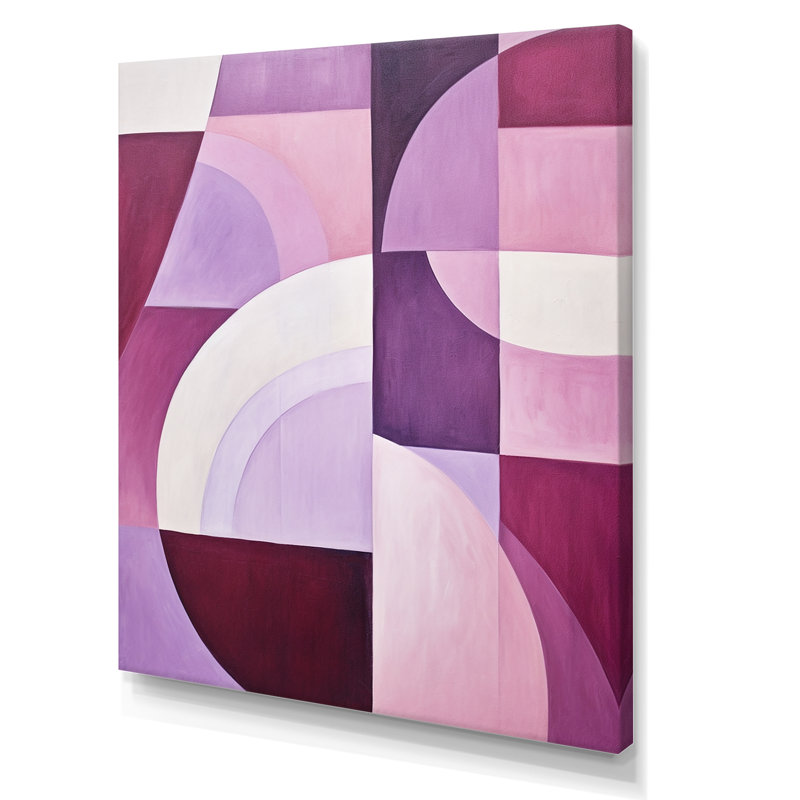 Mauve Motion Abstract Shapes sur impression sur toile, Toile tendue, 32" H x 16" W