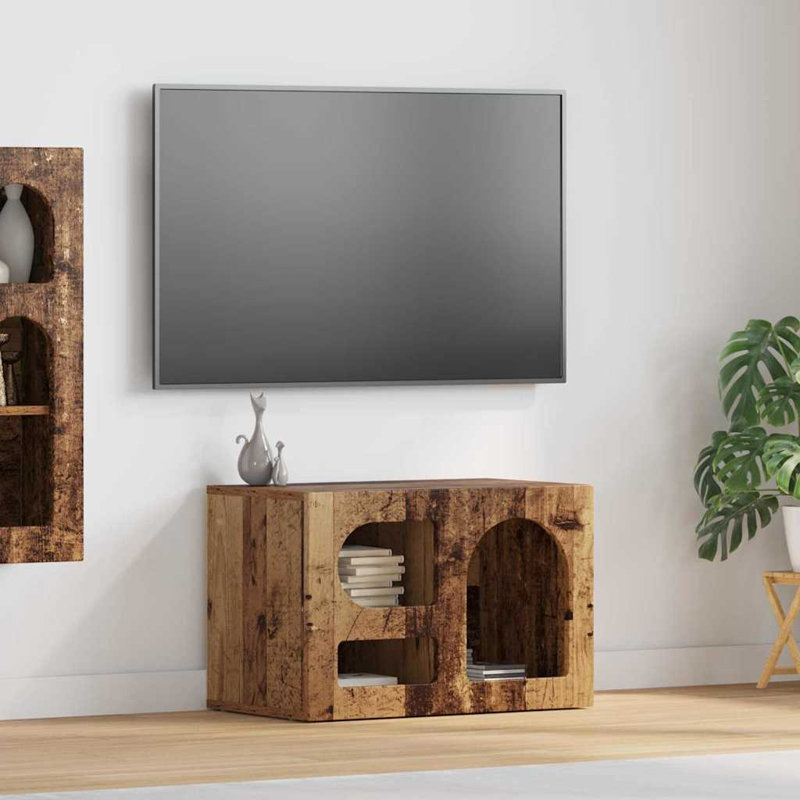 Unfinished TV Stand, Old Wood, 40cm H x 60cm L x 35cm W