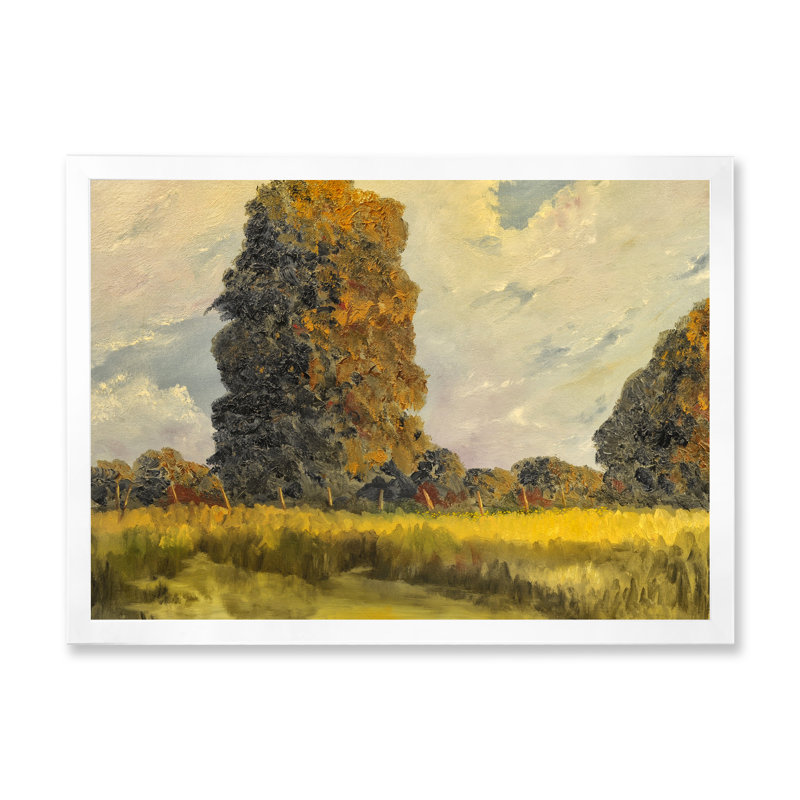 «Lake Shore In Summer Forest», reproduction sur toile flottante, H 24 po x l 36 po x P 1 po, Cadre photo blanc