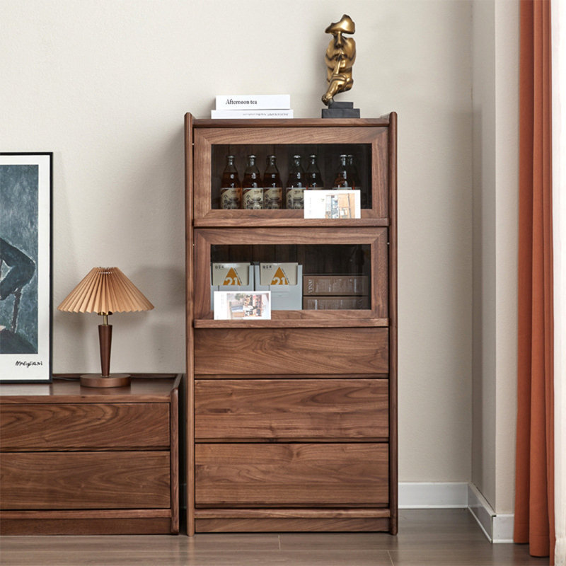 Armoire décorative à porte rabattable du sol au plafond en verre