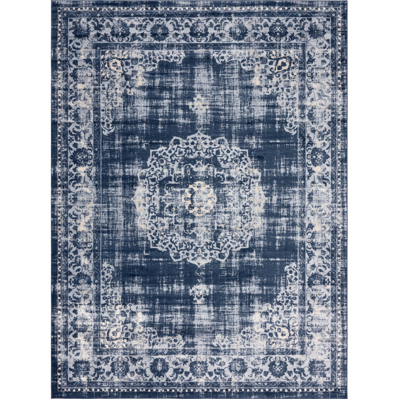 Tapis bleu foncé Ibtihal, Rectangle 5 pi 3 po x 8 pi