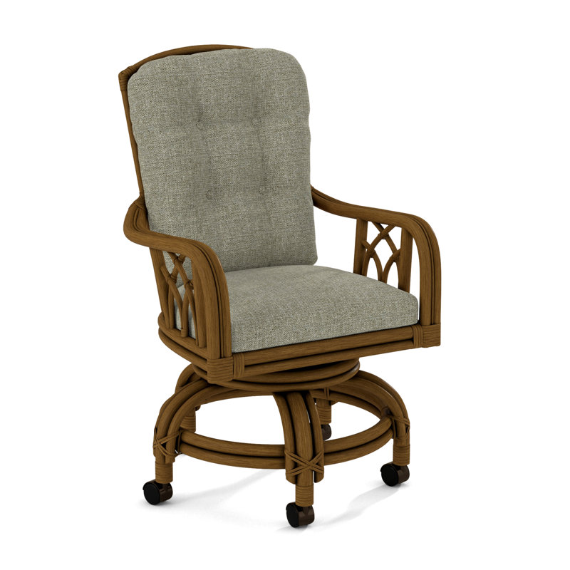 Edgewater Castered Arm Chair, Havana, Eggshell Crypton Performance; 0884-93