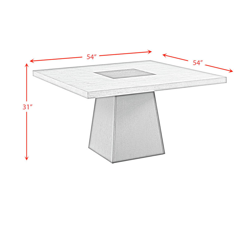 Rizzo 54" Gray and Dark Espresso Wood Square Dining Table