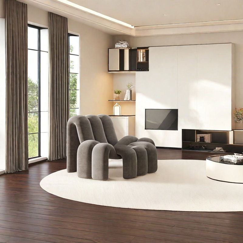 Canapé créatif, simple et moderne, Microfibre/microsuède gris