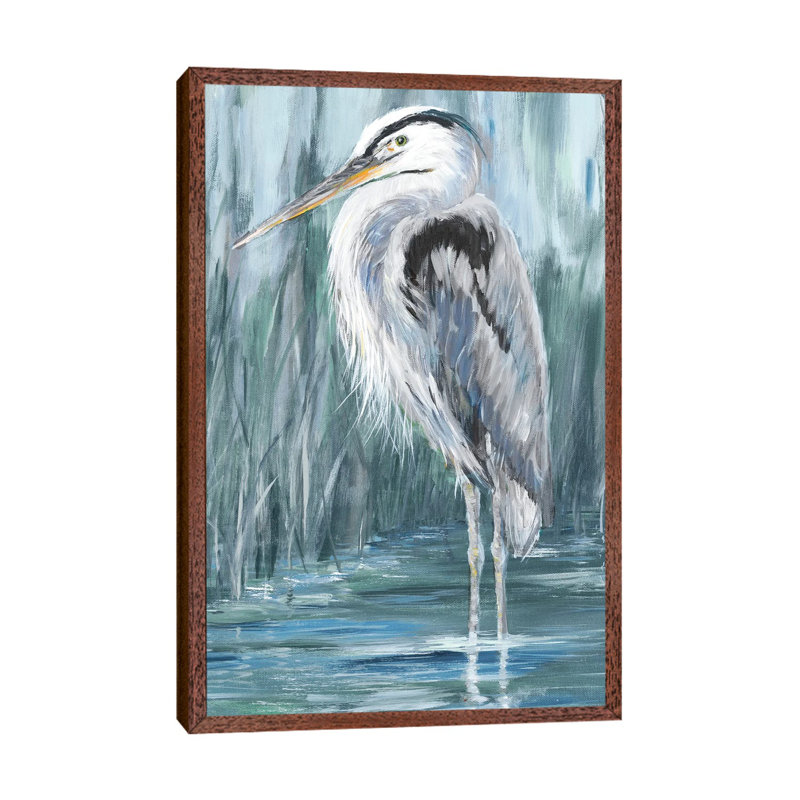Standing Still Heron II - Print on Canvas, Classic Brown Wood Framed, 152.5 cm H x 101.5 cm W