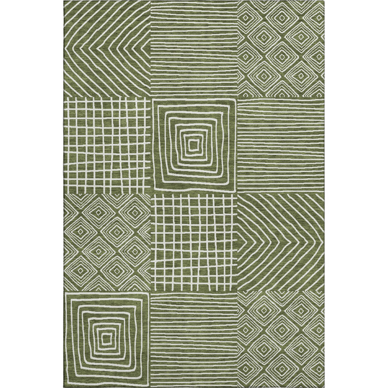 Premium Machine Washable Corry AMF1044 Geometric Rug