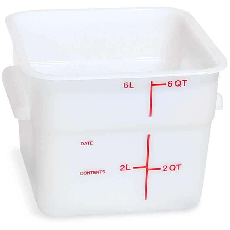 Carlisle Food Service Products 1.5 Gallons Square Food Storage Container, White