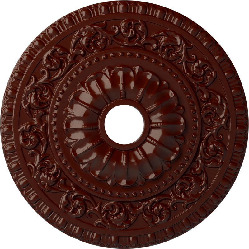 Médaillon de plafond 23 1/2 "x 3 1/2" x P 2 1/8 "(convient aux auvents jusqu'à 3 1/2"), Acajou brossé