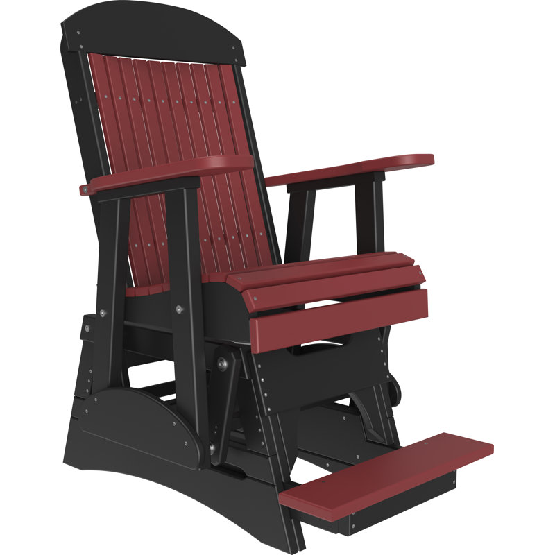 Chaise d'extérieur coulissante en polywood, Rouge/noir