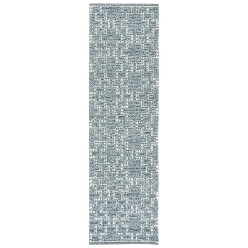 Vermont Hand Woven Recycled P.E.T Geometric Indoor Rug, 2'-3" X 8'-0" Runner
