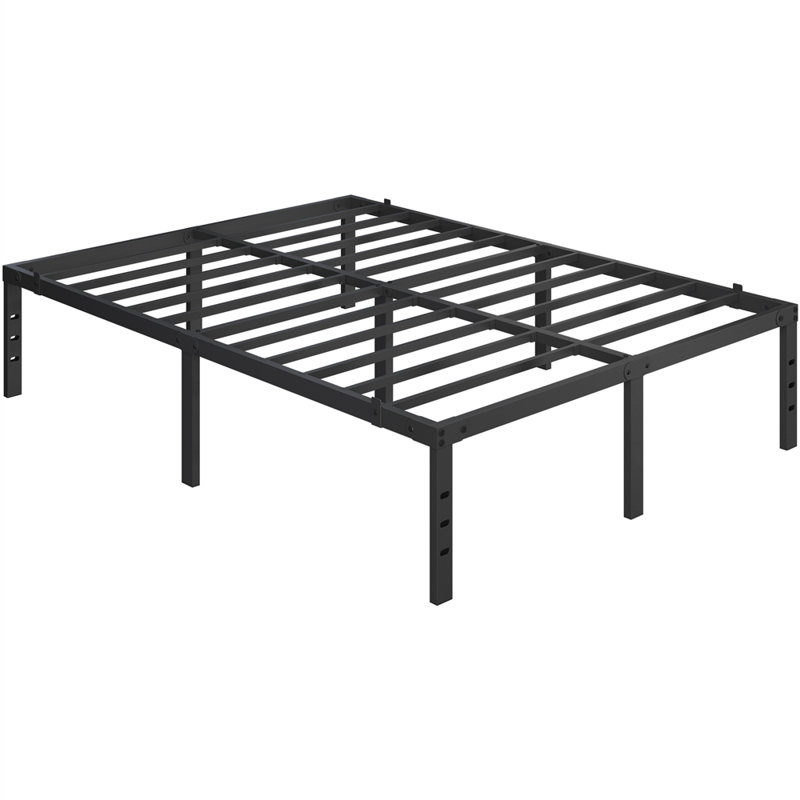 Metal Platform Bed with Heavy Duty Steel Slat Support, Kingsize (5')