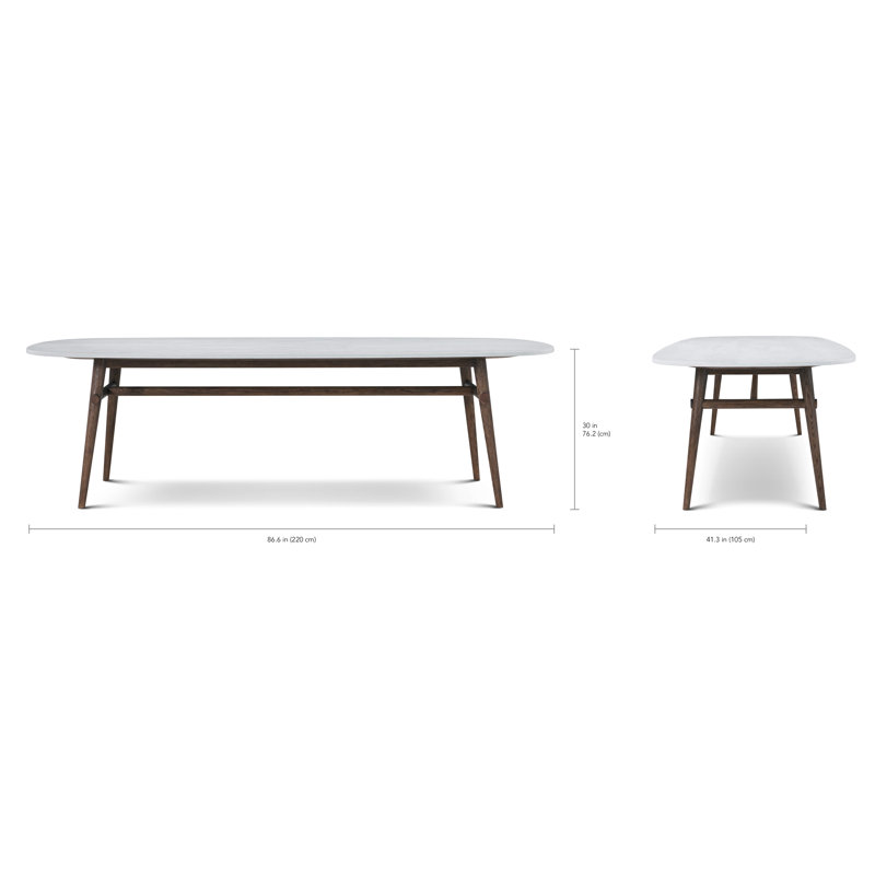 Madrid/WRC Dining Table, 30" H x 86.61" L x 41.34" W, Brown