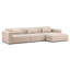 Brooklyn Polyester Upholstered Chaise Sectional, Mohair Cream-899489234