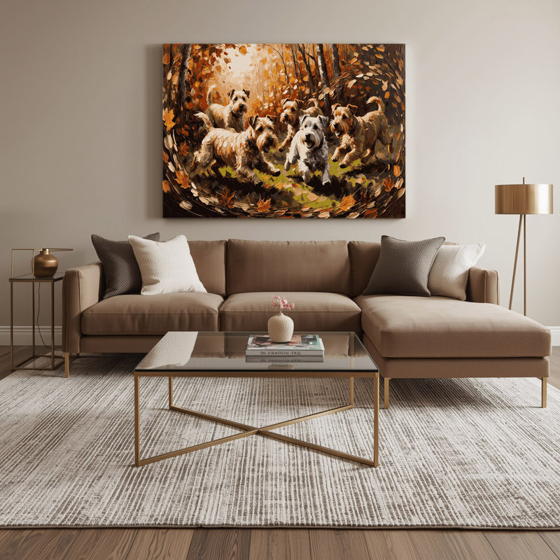 «Dogs Welsh Terrier», art mural sur toile noire, H 11 po x l 14 po