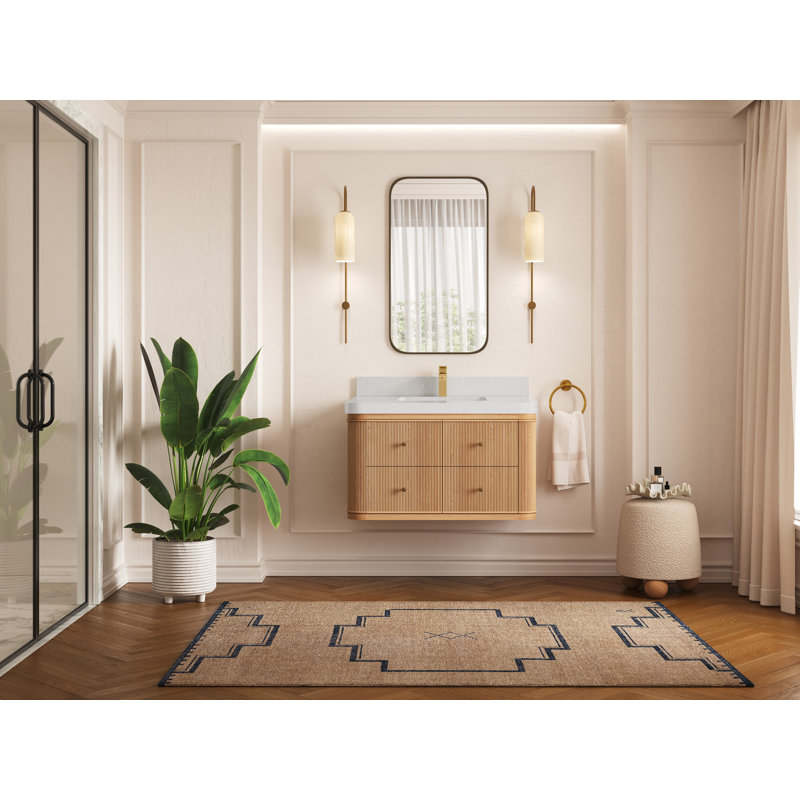 Chêne flottant Hampton X P 22 po De salle de bain, Quartz de Carrare