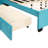 Blue Velvet Upholstered Queen Size Platform Bed With Relaxing Wingback Headboard - Solid And Construction