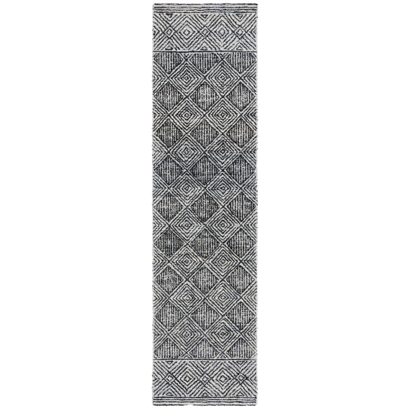 Kaitlee Hand Tufted Wool Pile Geometric Rug, Runner 2'3" x 9'