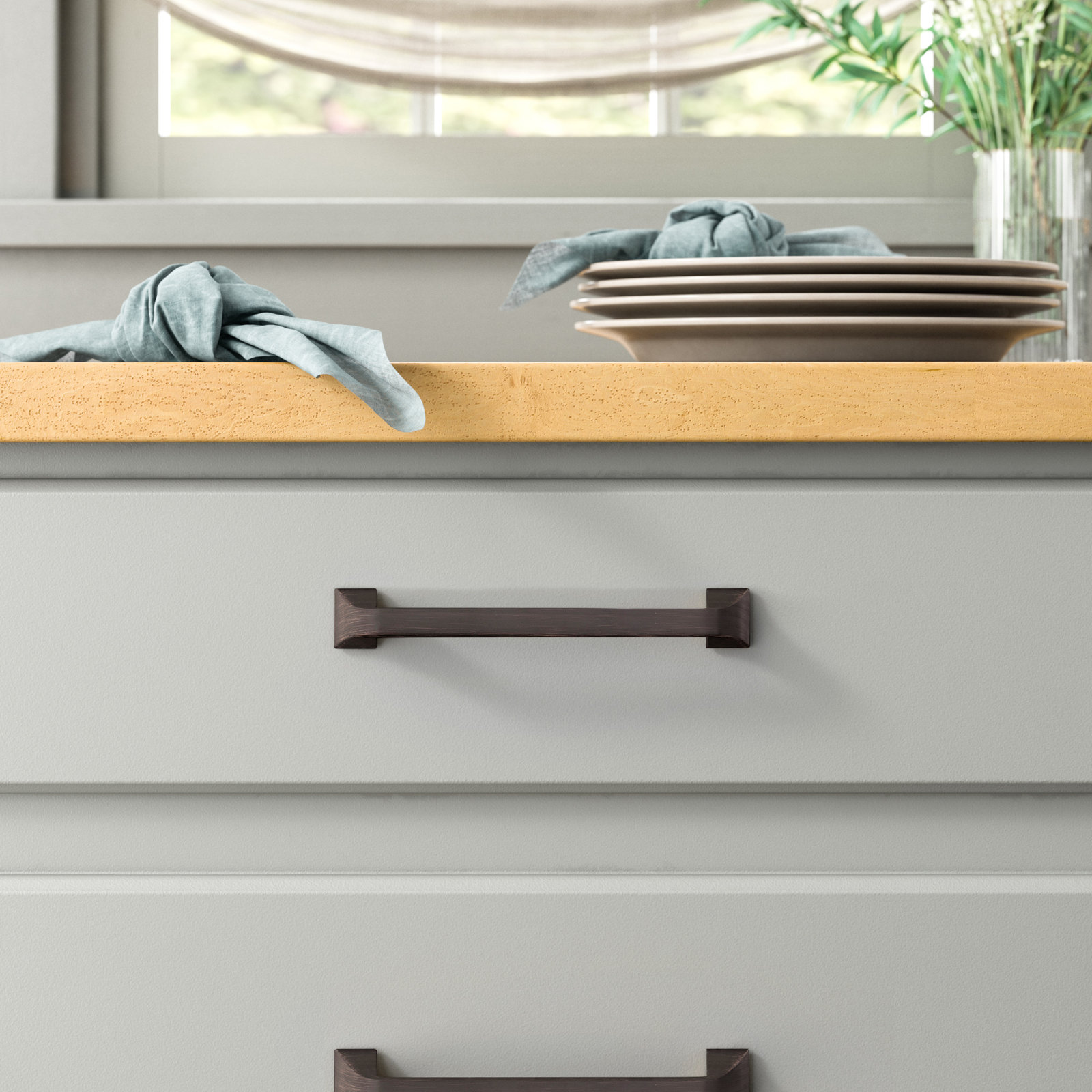 Forge Farmhouse Cabinet Pull, Vintage Bronze, 3-3/4", 1
