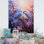 Impression sur toile - Chardon mauve et oiseaux bleus