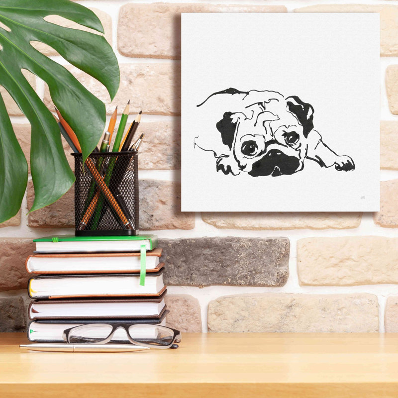 «Line Dog Pug II» par Chris Paschke, estampe numérique sur toile, H 12 po x l 12 po x P 0,75 po