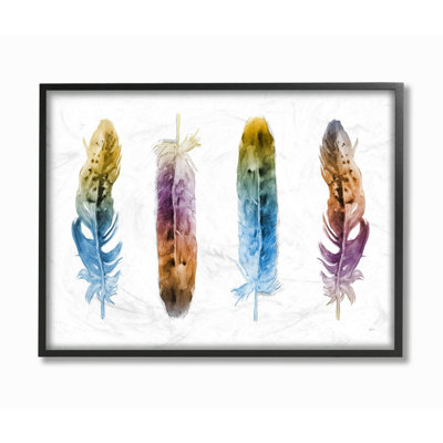 «Feathers in Watercolor Design» par Third and Wall - reproduction d'art