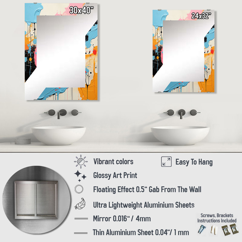 Passmore - Miroir mural Pop Art MIR135797, 40 po x 30 po