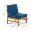 Ensemble de canapé modulaire d'extérieur en bois d'acacia 6PCS avec table et coussins résistants à l'eau pour les rassemblements d'été
