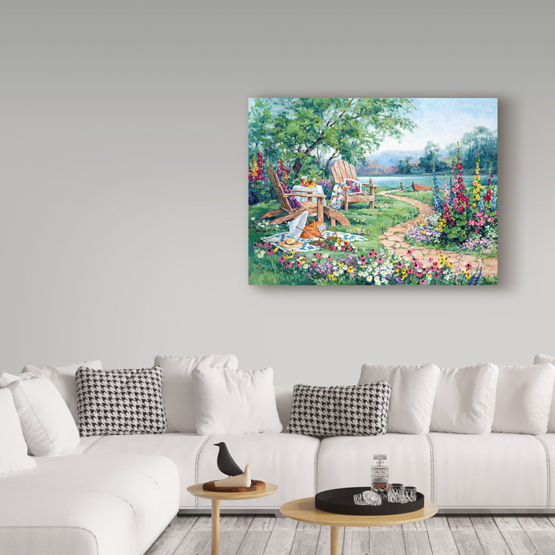 «Lakeside Af après-midi» par Barbara Mock, reproduction sur toile, H 14 po x l 19 po x P 2 po