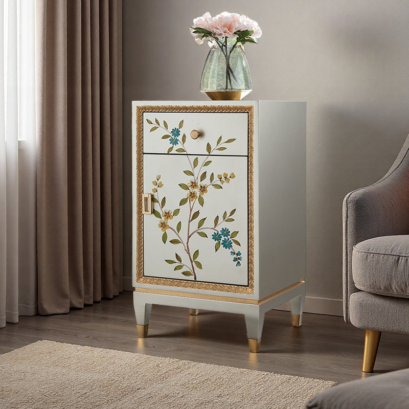 Armoire de rangement artistique peinte