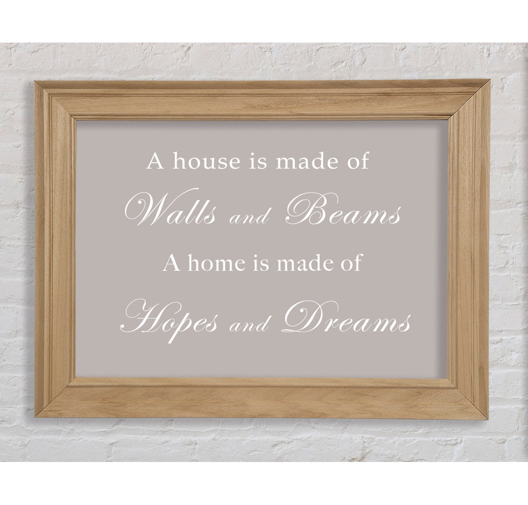 Home Quote Walls N Beams Hopes N Dreams Beige - Einzelner Bilderrahmen Kunstdrucke auf Papier