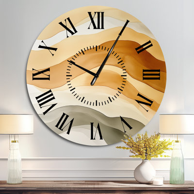 Horloge murale en argile douce Soft I Ripple I - moderne