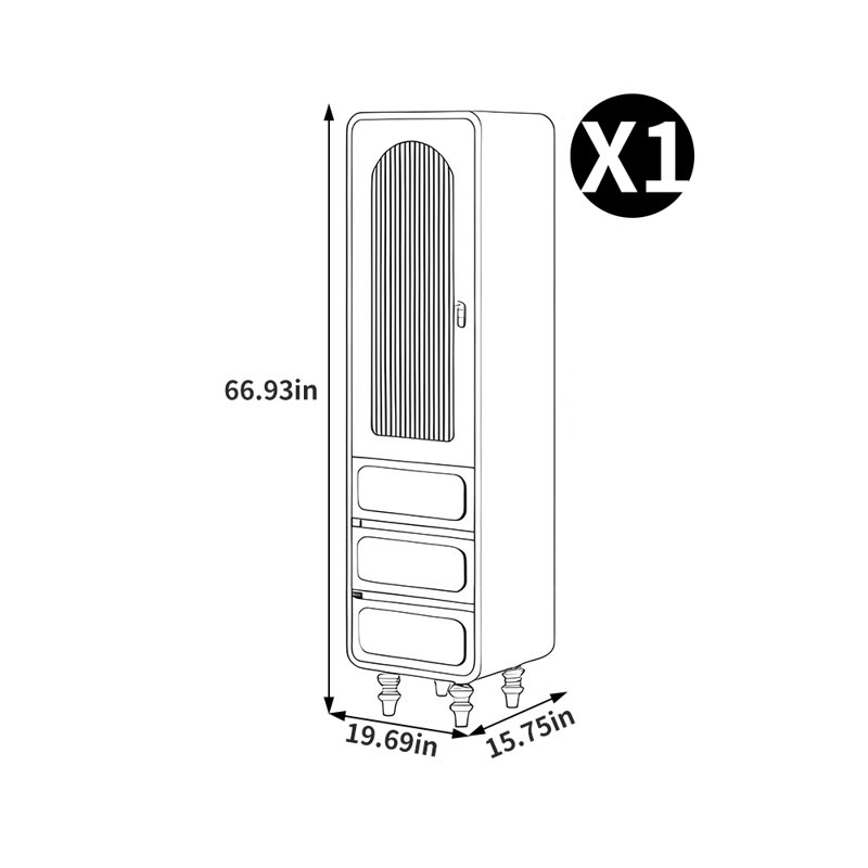 Frederic, (3 tablettes) H 66,93 po x l 19,69 po x P 15,75 po