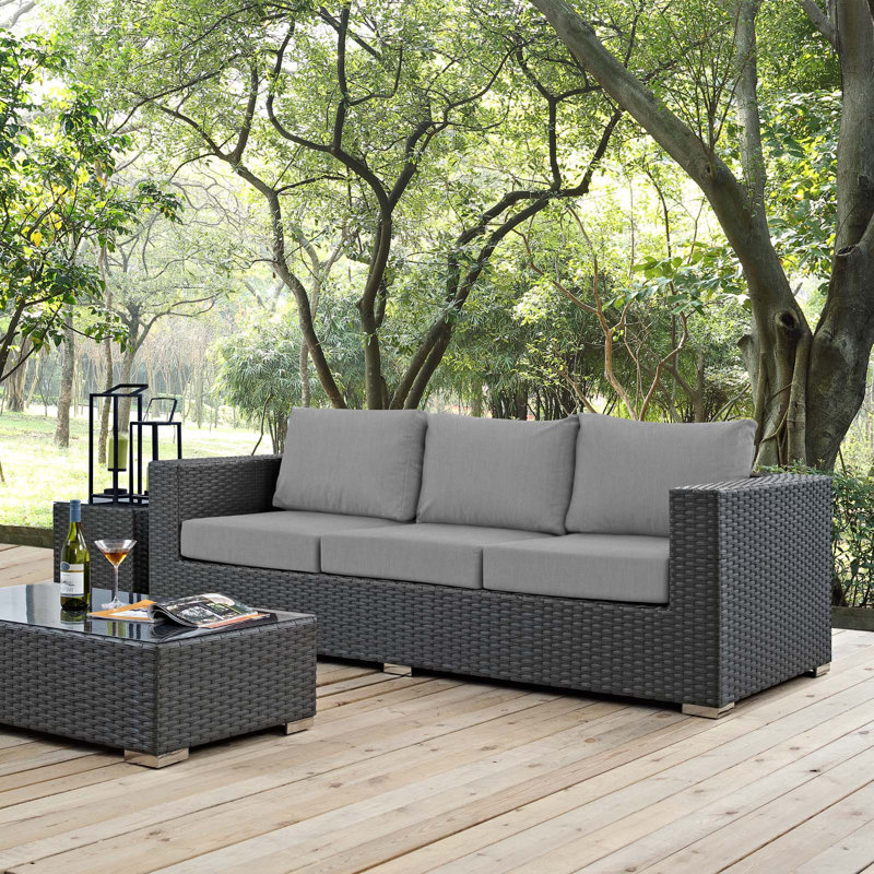 Canapé d'extérieur Modway Sunbrella, Velours gris performance