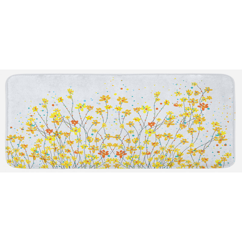 Tapis de cuisine jonquille