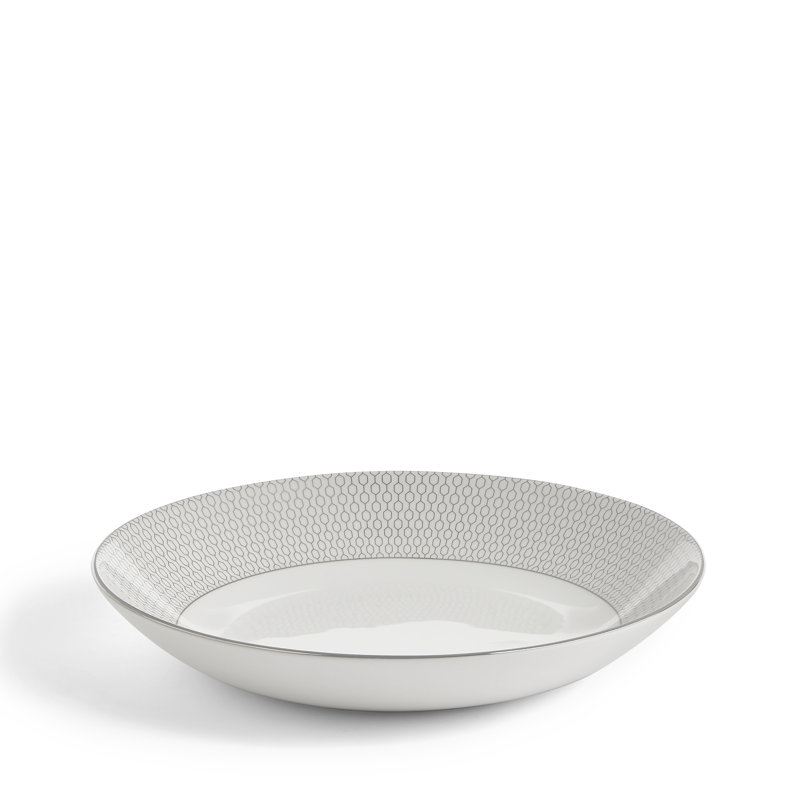Gio Platinum 9.64" White Ceramic Pasta Bowl