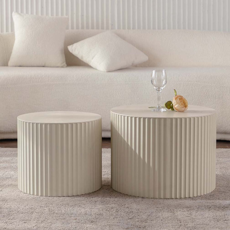 Ensemble de tables basses Wave Stripe, H 21,65 po x L 33,86 po x l 33,86 po