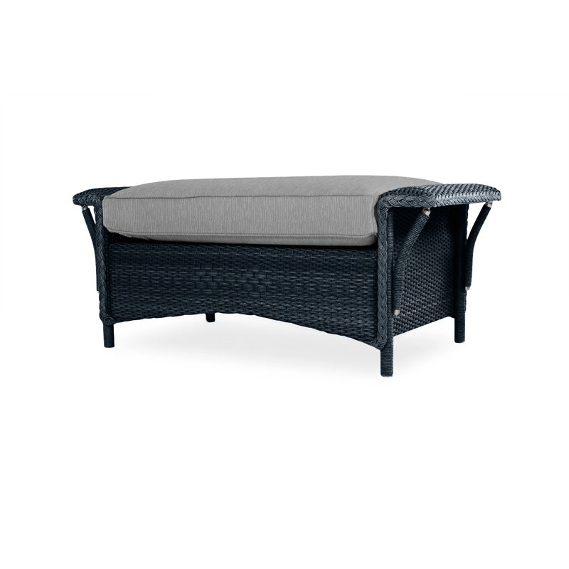 Nantucket Outdoor Ottoman, Sailcloth Seagull, Ebony