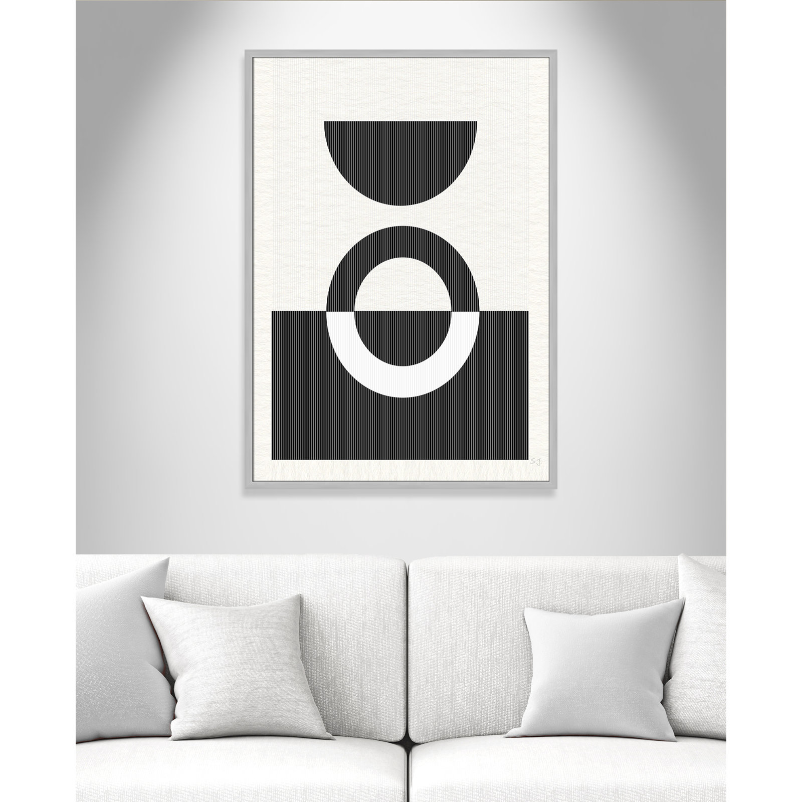 Eclipse III, Matte Silver Framed, 41.5" H x 29.5" W x 0.75" D