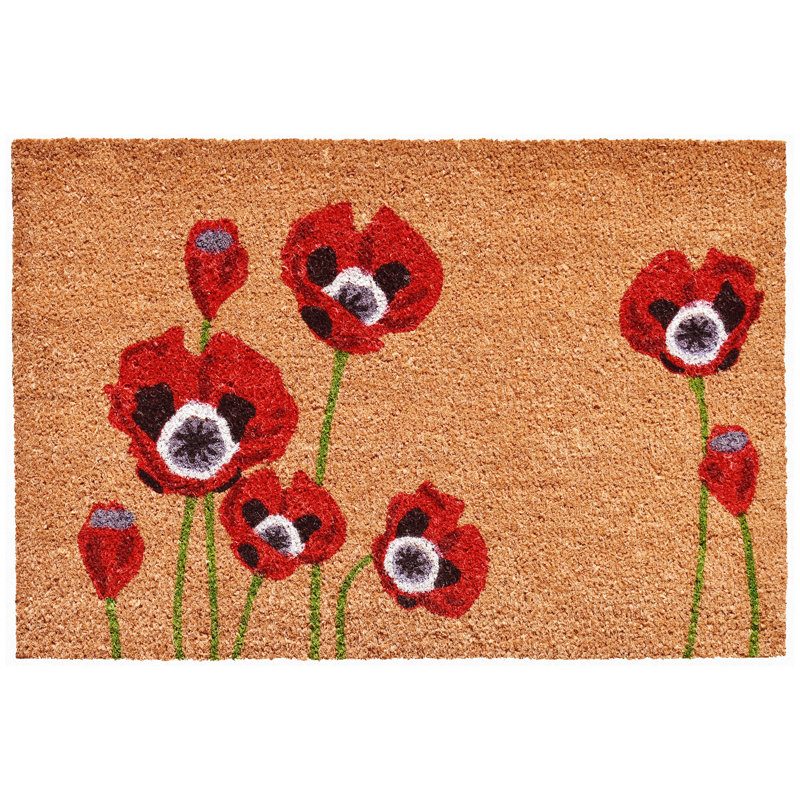 Paillasson Red Poppies, L 24 po x L 36 po
