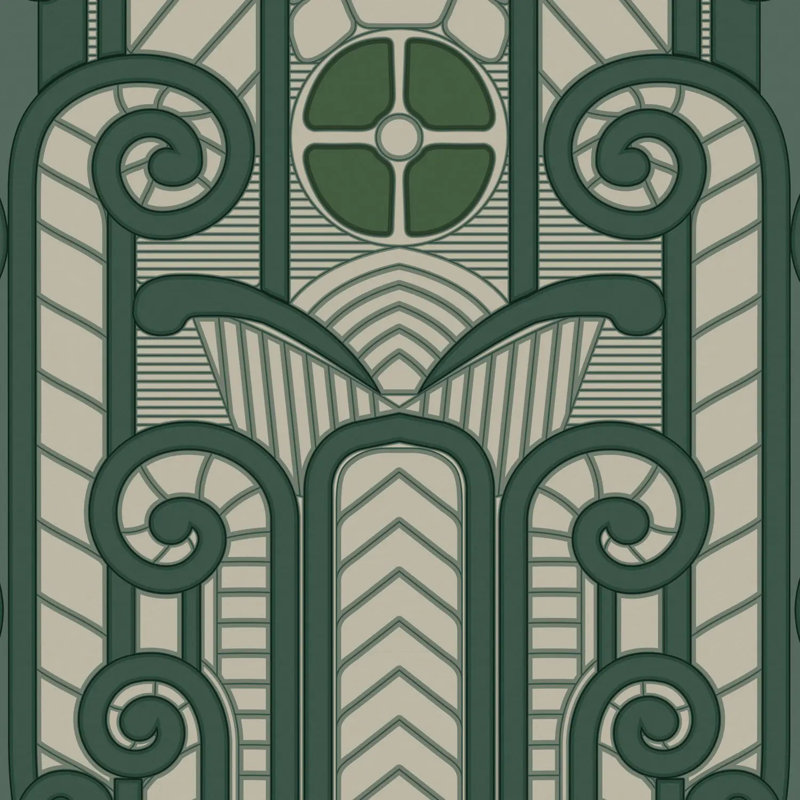 Congress Relief - Wallpaper, Deep Emerald, Peel & Stick, Self-Adhesive