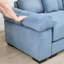 Canapé modulaire en L en velours côtelé avec repose-pieds et coussins Finnell-114888024