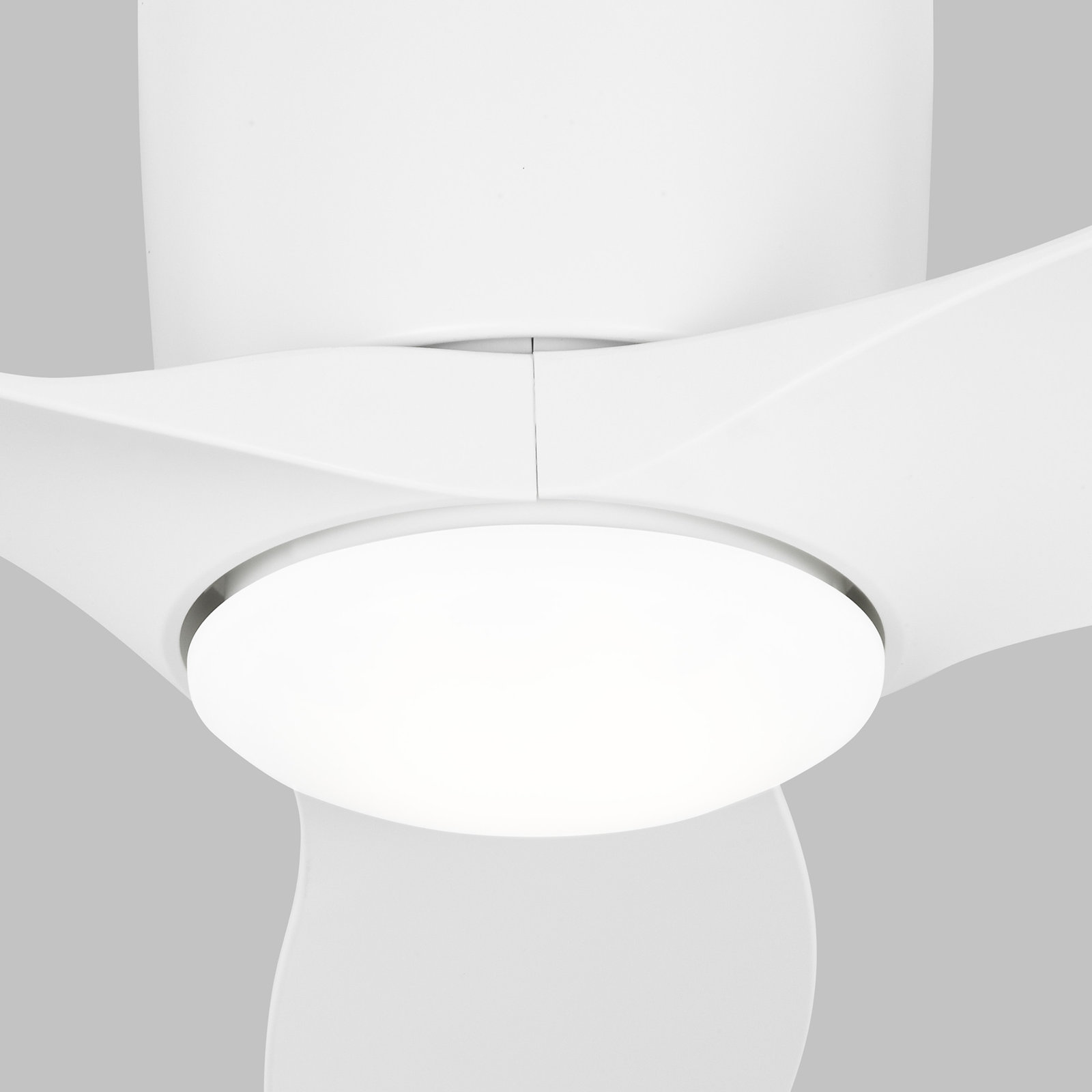 Aisling 3 Blade Ceiling Fan with LED Light Kit, 44", Matte White, Matte White