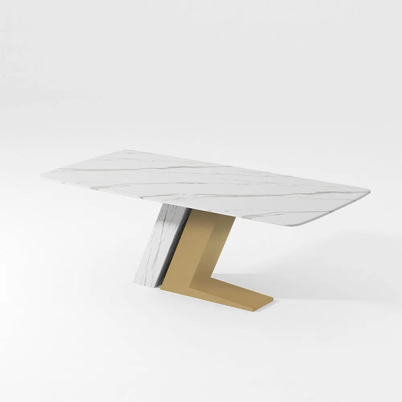 Table de salle à manger Lavant, H 29,53 po x L 78,74 po x l 39,37 po, Or