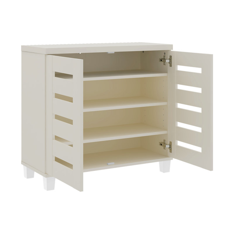Armoire de rangement pour chaussures Millan, 12 paires, Ivoire ivoire