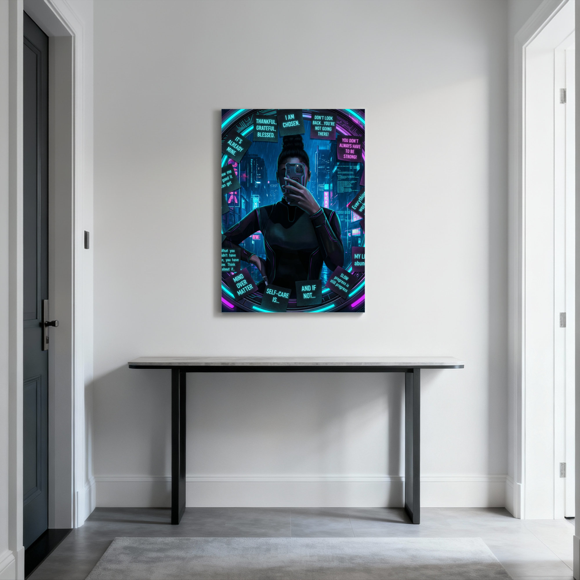 Wrought Studio Cyberpunk Woman With Motivational Quotes Canvas Wrapped ...
