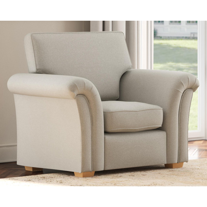Upholstered Armchair, Mink