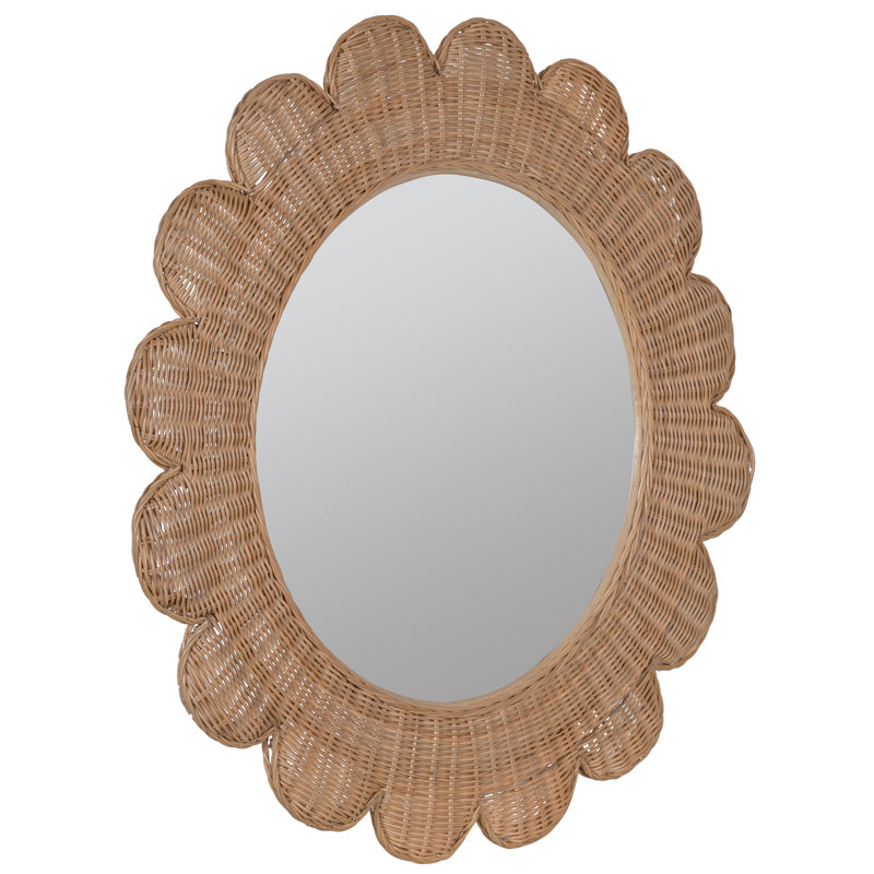 Sonia Scalloped Rattan Mirror