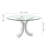 DeGrailly 48'' Tempered Glass Dining Table Mirrored Crushed Diamond Inlay