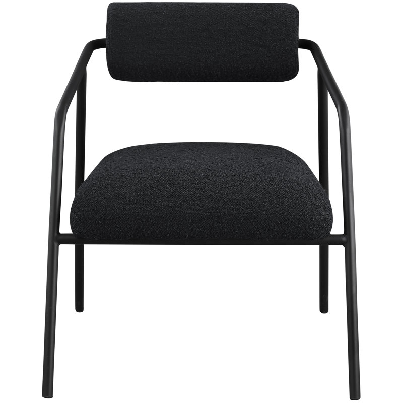 Fauteuil d'appoint en tissu l 26 po Alyta, Tissu bouclé noir